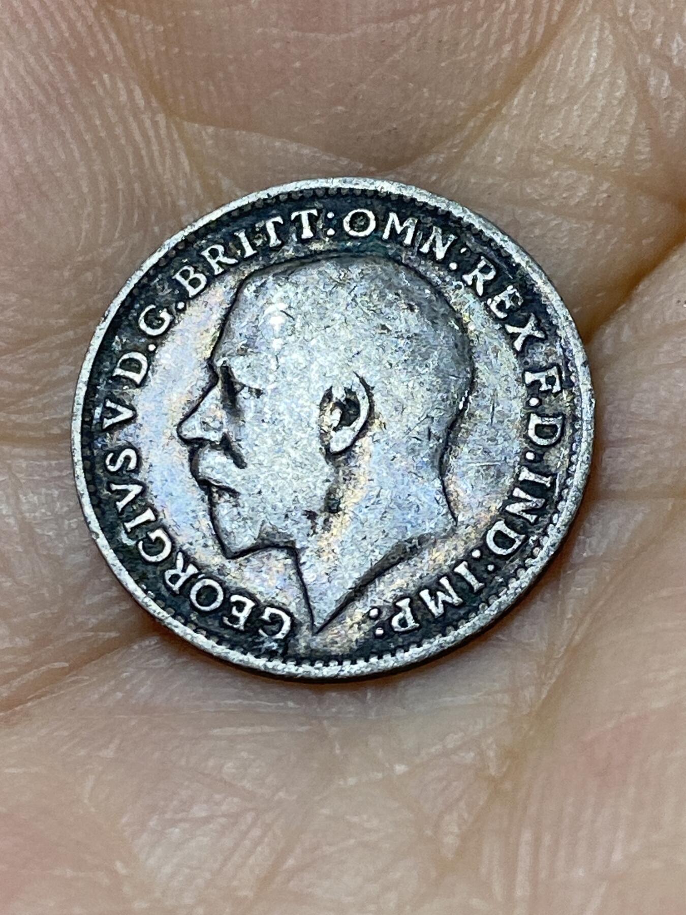 2025年第九十六场(总第一百二十二场）外国好品散币(免佣金) 英国🇬🇧1917年3便士银币(乔治五世第一版，925银)