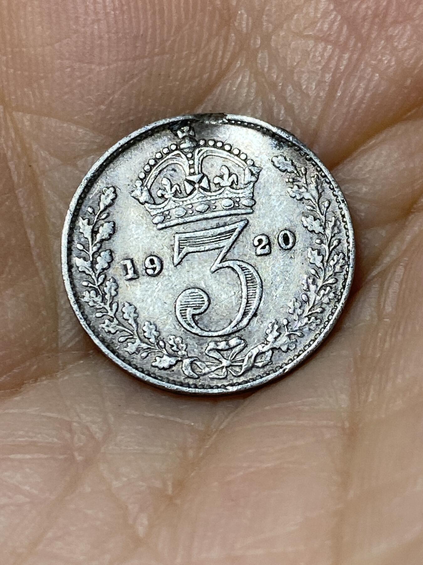 2025年第九十六场(总第一百二十二场）外国好品散币(免佣金) 英国🇬🇧1920年3便士银币(乔治五世第一版关门年，925银)