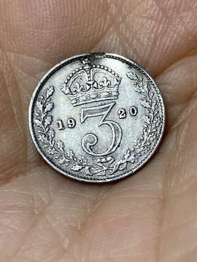 2025年第九十六场(总第一百二十二场）外国好品散币(免佣金) - 英国🇬🇧1920年3便士银币(乔治五世第一版关门年，925银)