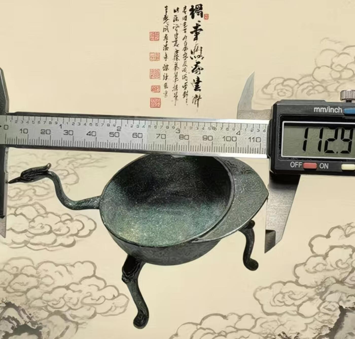 仿唐凫毛笔笔舔墨海 仿古青铜器  