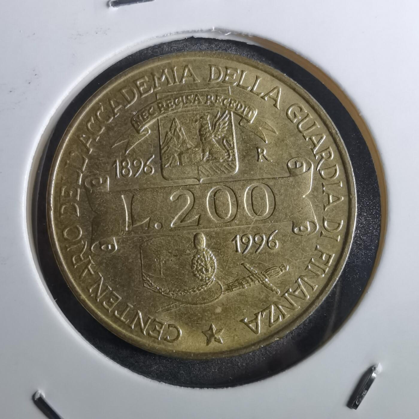 沼泽如烟--第849场 意大利1996年200里拉纪念币