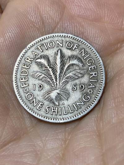 2025年第九十六场(总第一百二十二场）外国好品散币(免佣金) - 英属尼日利亚1959年1先令(伊丽莎白二世青年带冠)