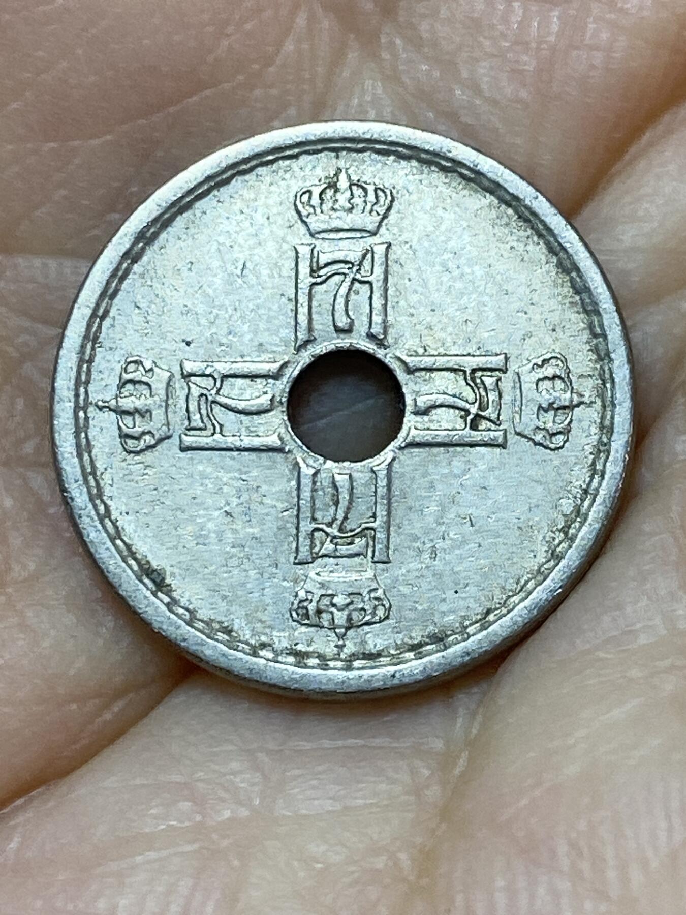 2025年第九十六场(总第一百二十二场）外国好品散币(免佣金) 挪威🇳🇴1924年25欧尔(哈康七世时期，第四版首发年)
