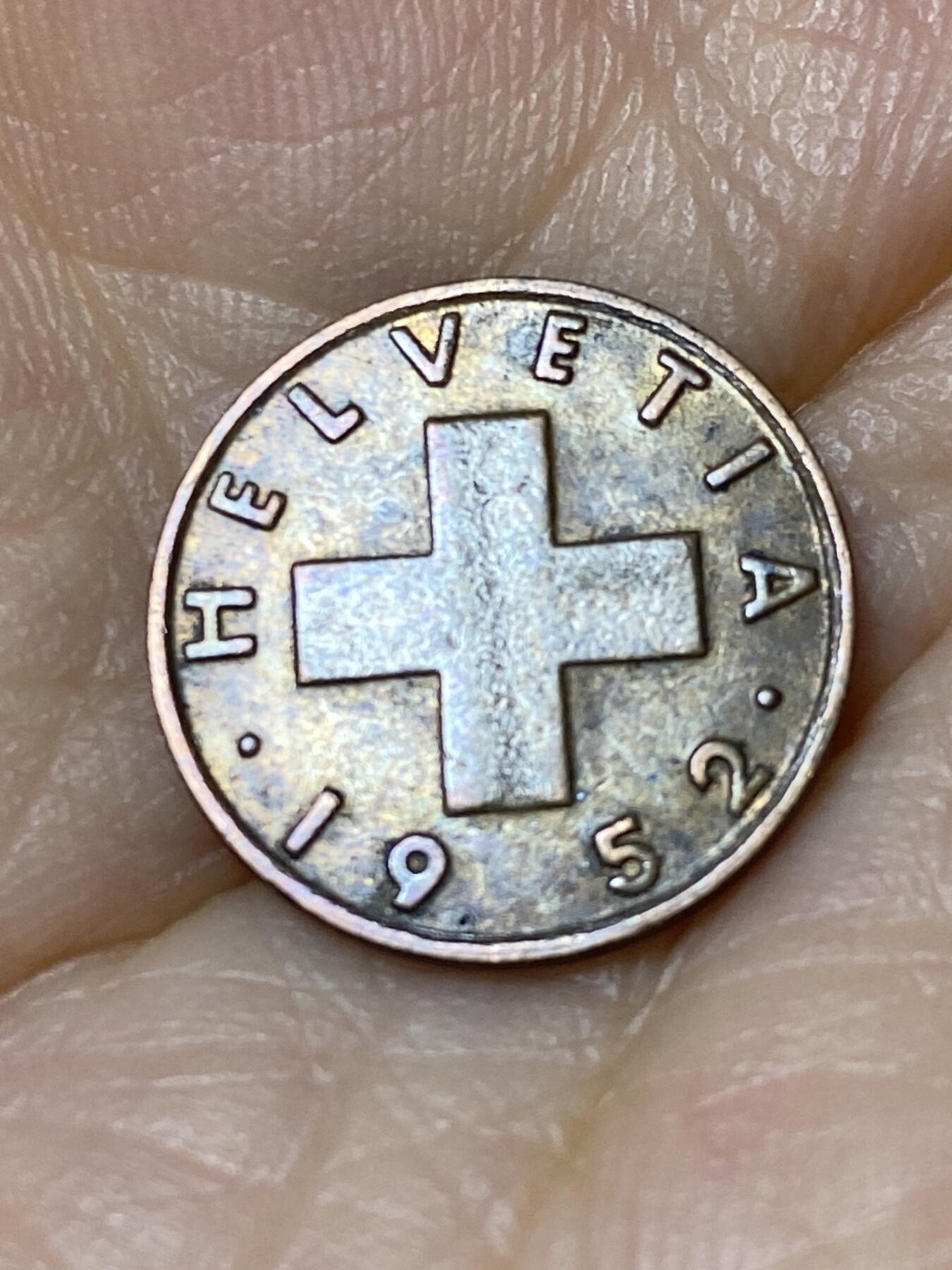2025年第九十六场(总第一百二十二场）外国好品散币(免佣金) 瑞士🇨🇭1952年1分(B标伯尔尼造)
