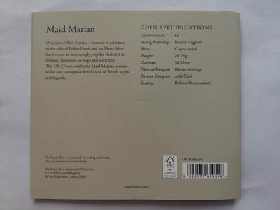 巨藏钱币首秀-古今中外钱币套装专场 英国2024年5镑纪念镍币原册-查尔斯头像