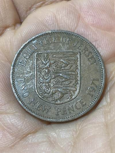 2025年第九十六场(总第一百二十二场）外国好品散币(免佣金) - 泽西岛🇯🇪1971年2新便士(伊丽莎白二世中年花冠，十进制第一版首发年仅发行3年)