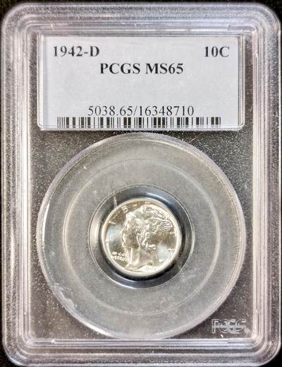 甄臻铺-世界币章拍卖（第35期），送拍享返佣金等优惠多多 - PCGS-MS65 1942年美国小飞侠，老盒子高分难觅