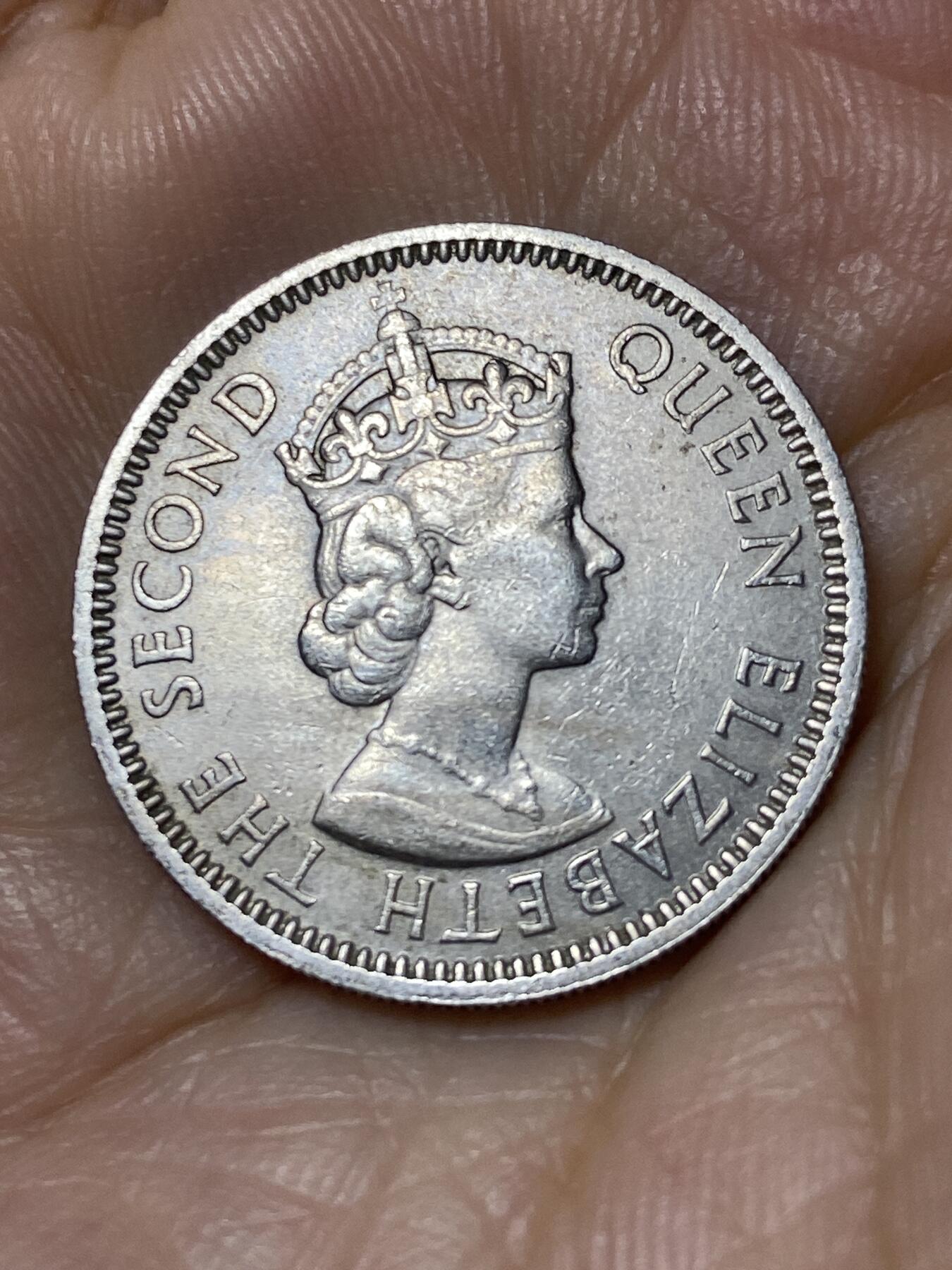 2025年第九十六场(总第一百二十二场）外国好品散币(免佣金) 英属加勒比领地1964年25分(伊丽莎白二世青年带冠)