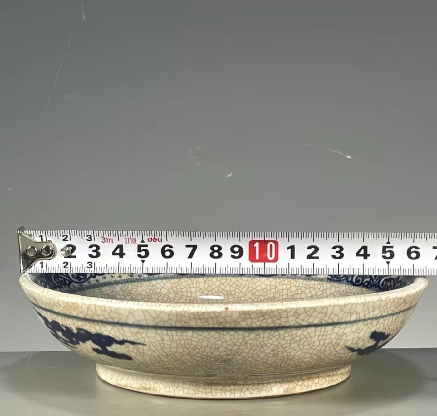 听雨轩  精品老旧瓷器限时专场 成吉思汗人物青花开片盘