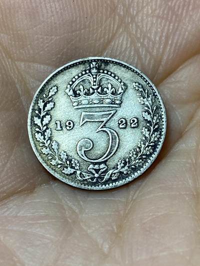 2025年第九十六场(总第一百二十二场）外国好品散币(免佣金) - 英国🇬🇧1922年3便士银币(乔治五世第二版，500银)