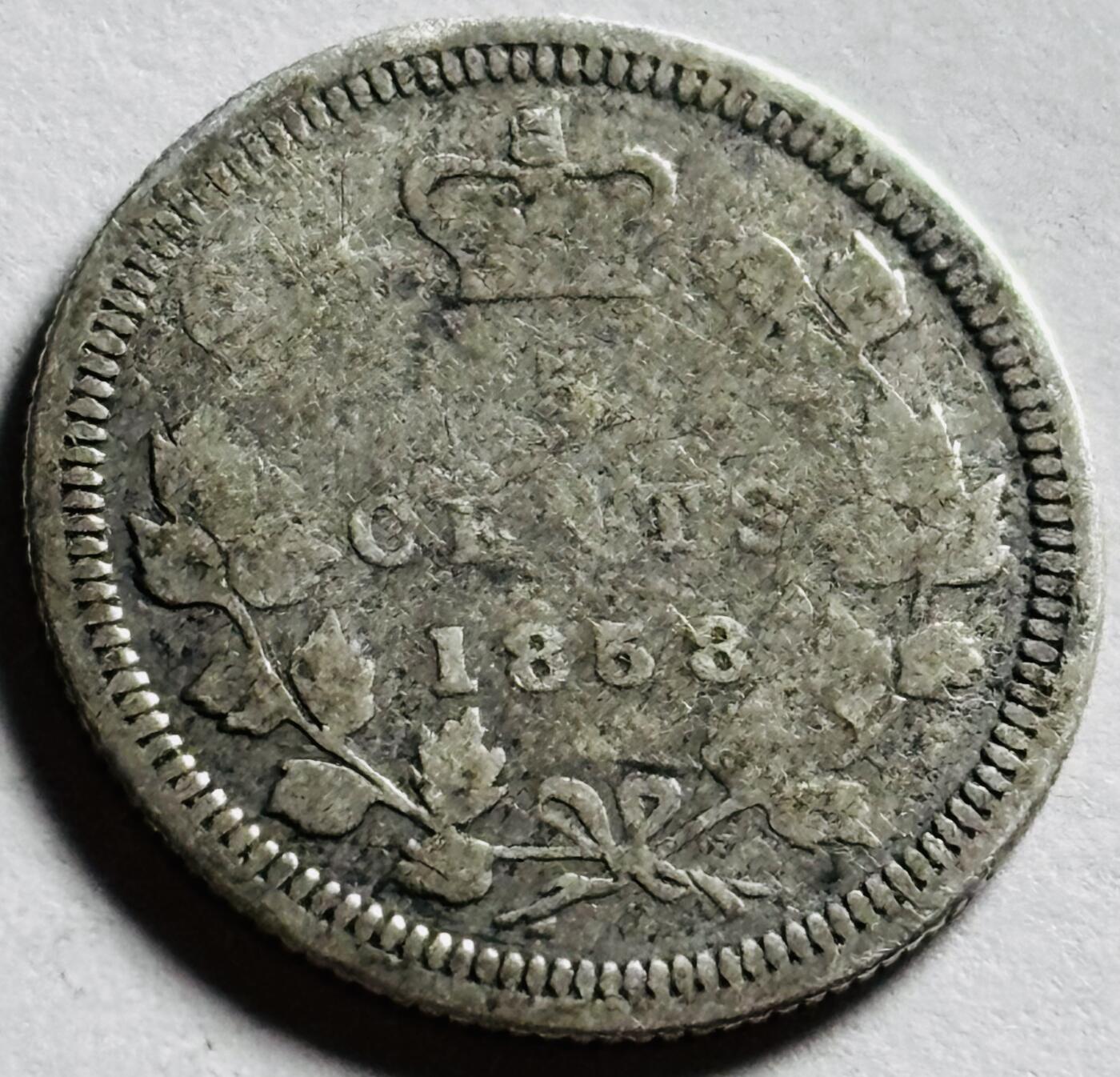 文馨钱币收藏第 273 场， 长期接收代拍品 少见品 1858 年英属加拿大维多利亚女王 10 分银币，稀少的首发年 925 高银