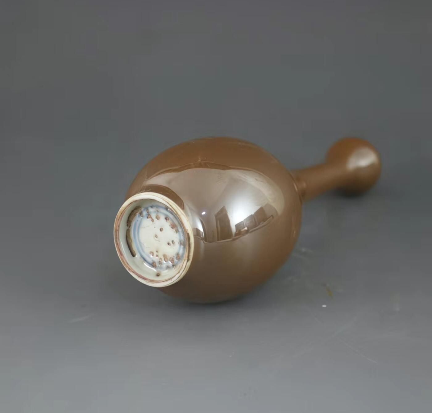 听雨轩  精品老旧瓷器限时专场 紫金釉老底蒜头瓶