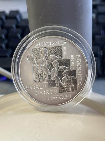 第176期拍卖【长期征集拍品】【欢度国庆中秋双节】 - 澳大利亚1991年体育英雄1盎司纪念银币，999银