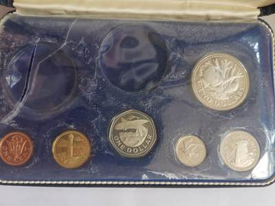 巨藏钱币首秀-古今中外钱币套装专场 巴巴多斯1973年精制版硬币6枚套-带盒子