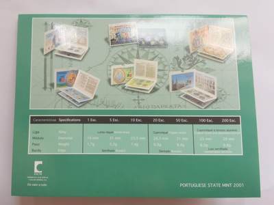 巨藏钱币首秀-古今中外钱币套装专场 葡萄牙2001年套币7枚套关门币-官版发行
