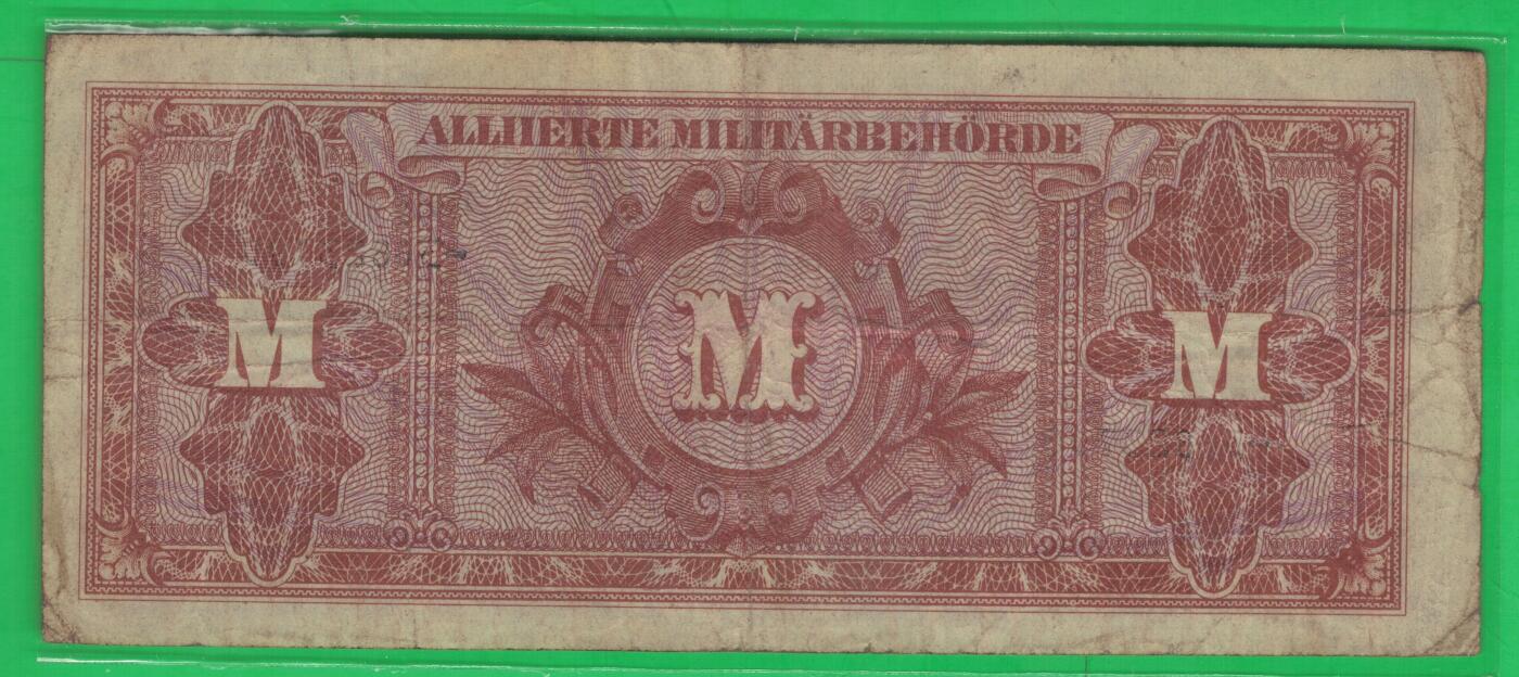 德国1944年100马克 二战盟军占领德国后发行 P-197d 8位号码无F版 无4 实物图