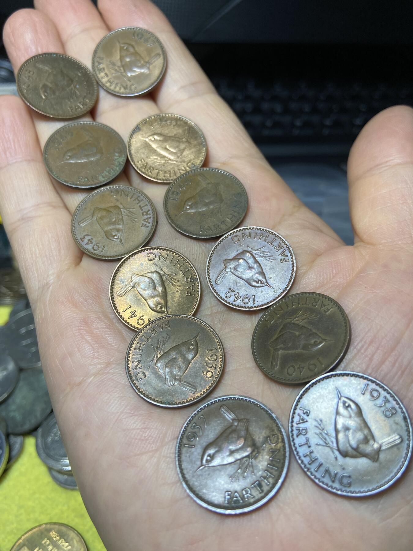 2025年第九十六场(总第一百二十二场）外国好品散币(免佣金) 英国🇬🇧1法新共12枚(乔治六世第一版1937–1948年全年份)
