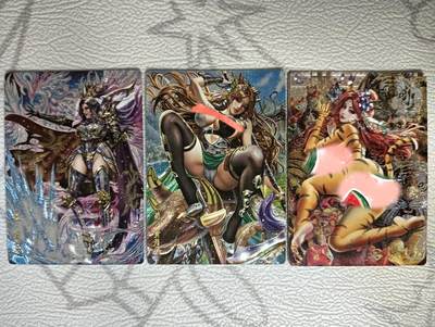 花开卡拍第40期（9月28号周日截拍，品控勿拍!!!拍品不寄存，运费5元，自制卡难免瑕疵，可能存在轻微撞角爆边等出厂瑕疵，品控介意勿拍！） - 卡玩帕克三国姬 曹操黄月英孙鲁育 粗闪3张