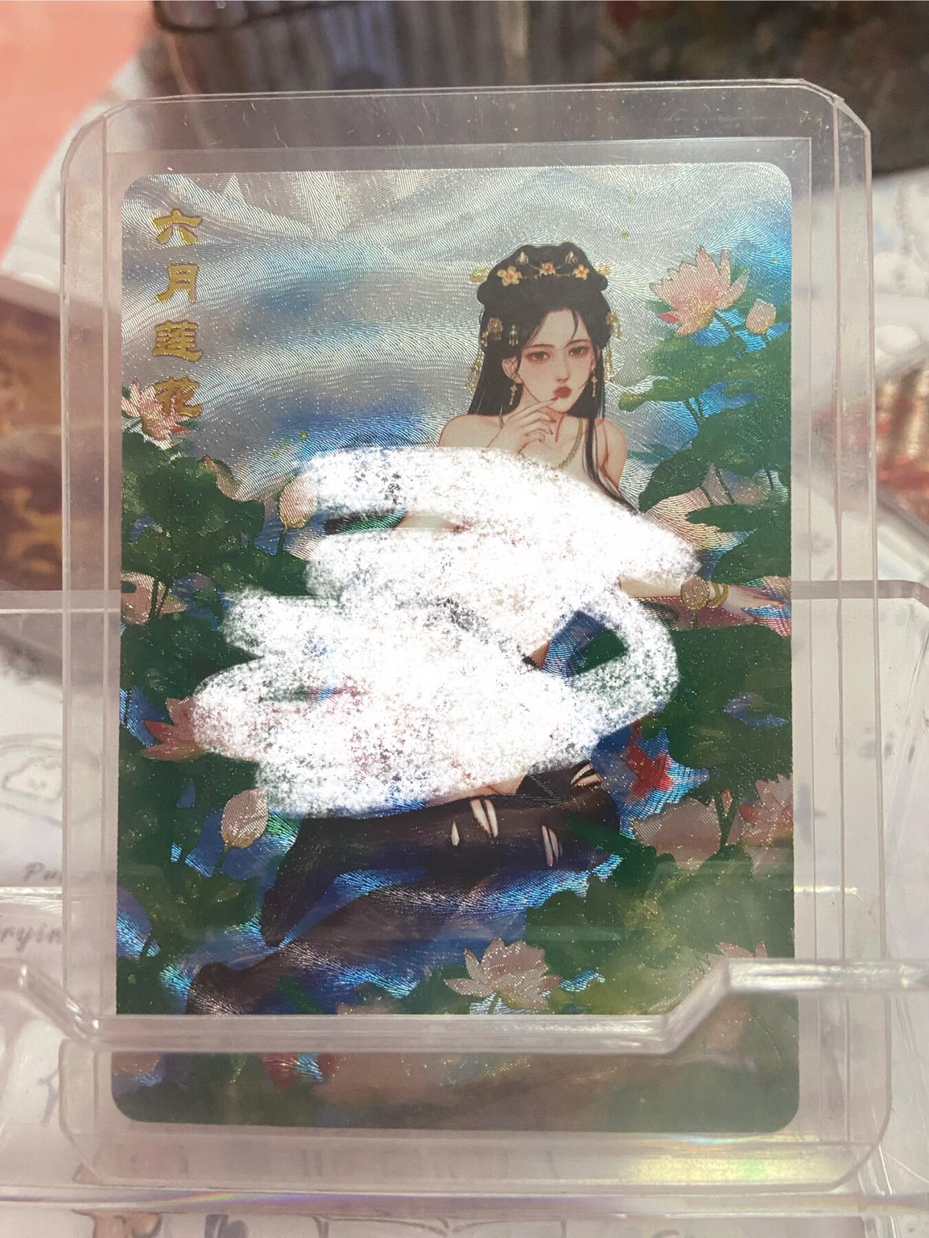 阳大大卡牌拍卖第73期（持续收拍品，周五晚上九点截拍，进群福利早知道） 砖家卡牌 十二花神 六月莲花 西施 特藏卡 折光粗闪 带卡夹