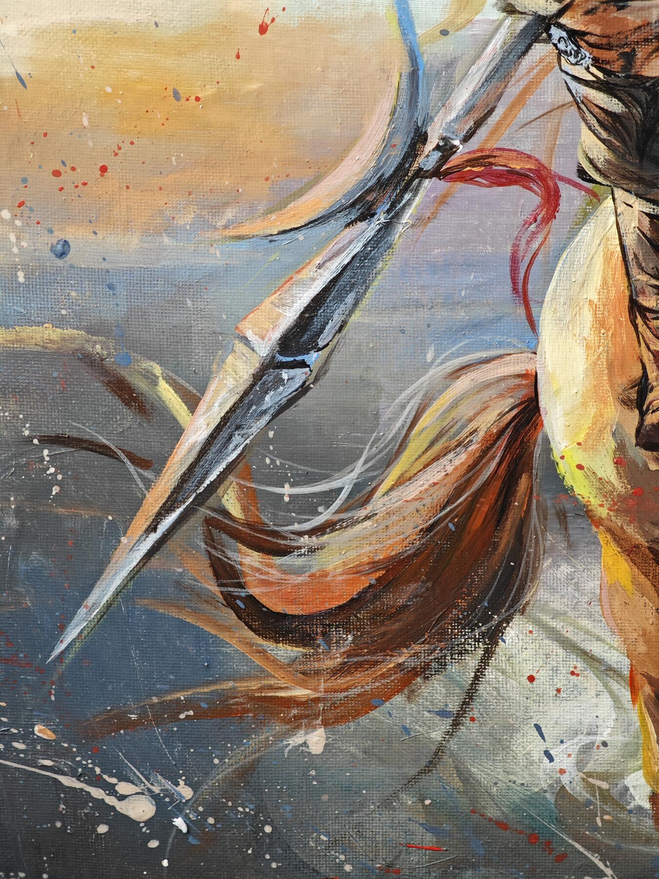 白泽拍卖卡牌手绘专场第25期 2025 鹿凝手绘画 吕布 尺寸：39.5cm*60cm 有外框  鹿凝亲签