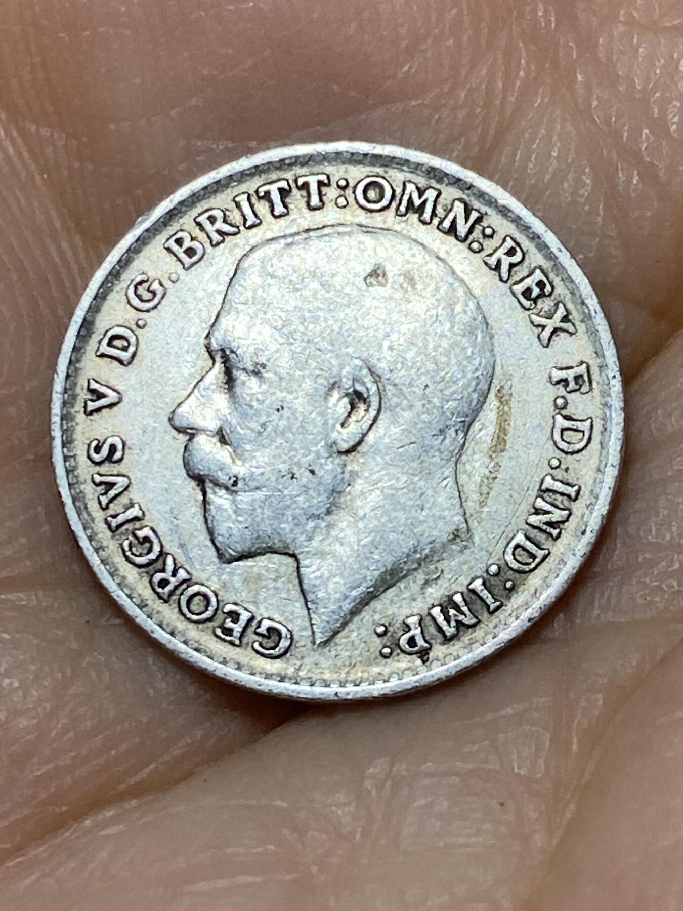 2025年第九十七场(总第一百二十三场）外国好品散币(免佣金) 英国🇬🇧1916年3便士银币(乔治五世第一版，925高银)
