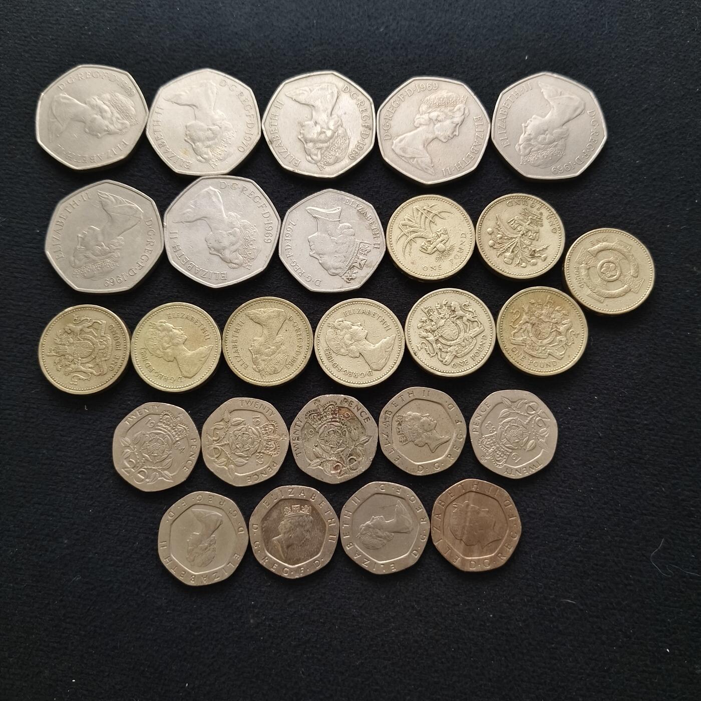 【全场包邮】纯粹捡漏拍463场-大量精品持续更新 【批量】英国各年份各面值26枚一组（合计14.8镑）