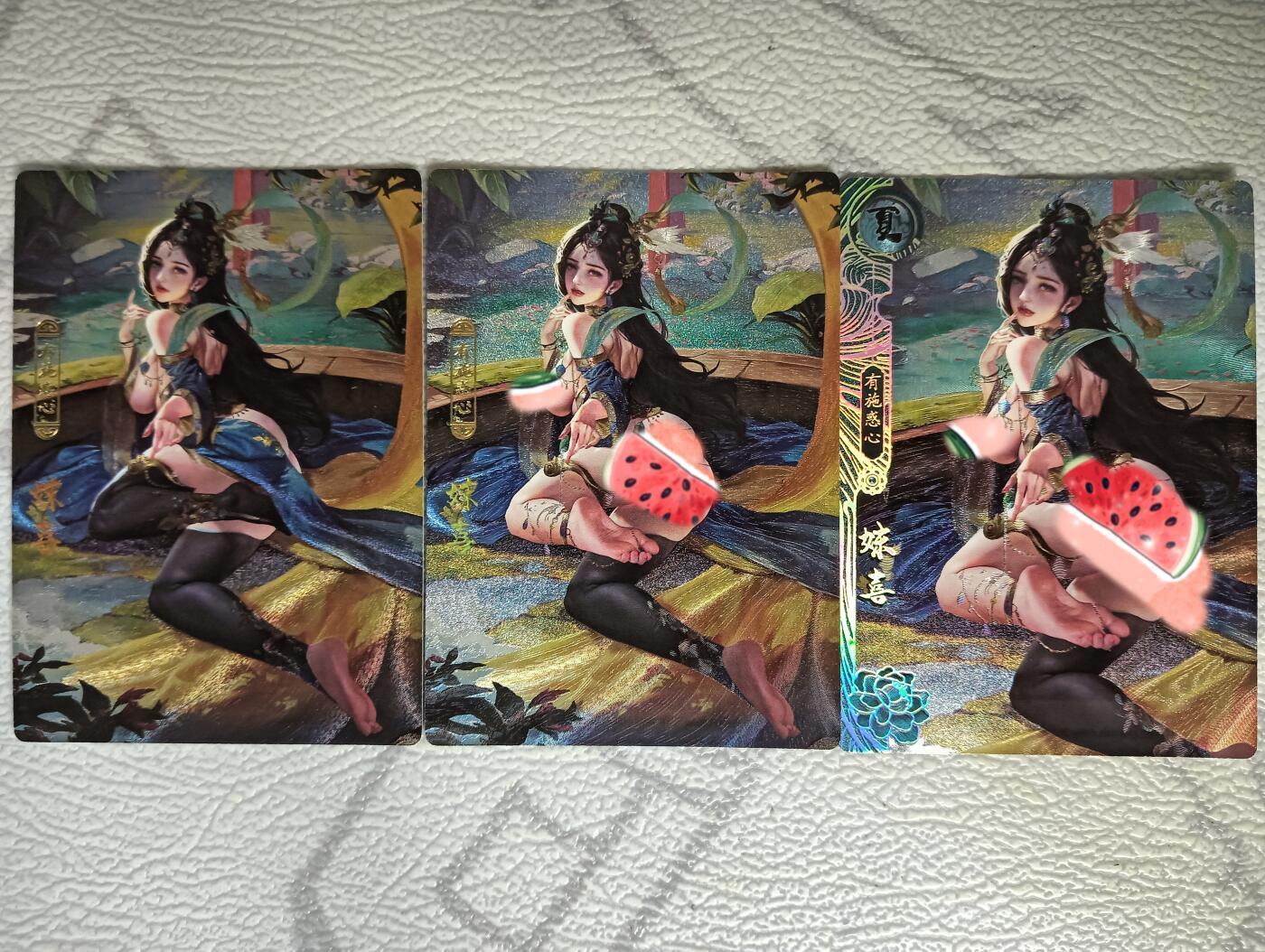 花开卡拍第40期（9月28号周日截拍，品控勿拍!!!拍品不寄存，运费5元，自制卡难免瑕疵，可能存在轻微撞角爆边等出厂瑕疵，品控介意勿拍！） 卡玩帕克百花谱 妹喜 粗闪三渐变
