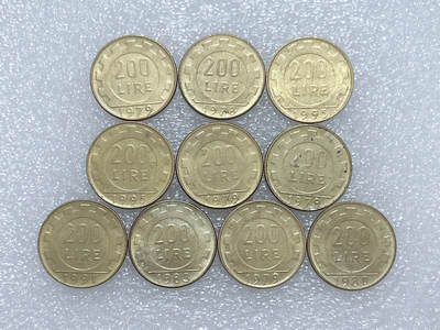 第一海外回流一元起拍收藏 散集专场  第250期 - 意大利200里拉黄铜币 10枚