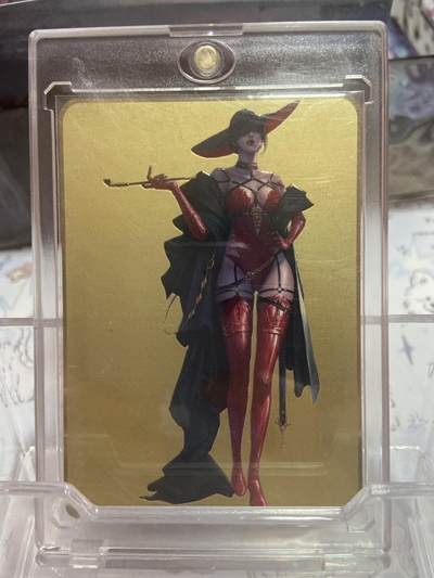 阳大大卡牌拍卖第73期（持续收拍品，周五晚上九点截拍，进群福利早知道） - 宁缺卡牌 生化危机 八尺夫人情趣内衣装 限定金属卡 编号：028 带卡砖