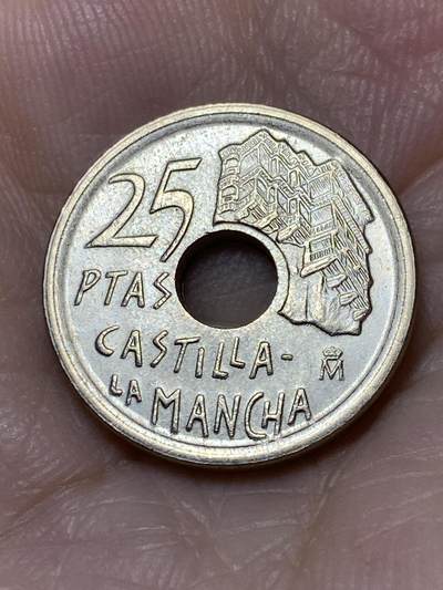 2025年第九十七场(总第一百二十三场）外国好品散币(免佣金) - 西班牙🇪🇸1996单年份25比塞塔(卡斯蒂利亚–拉曼恰自治区纪念币)
