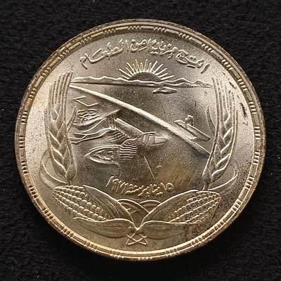 【全场包邮】纯粹捡漏拍463场-大量精品持续更新 - 埃及1973年1镑FAO大坝纪念银币