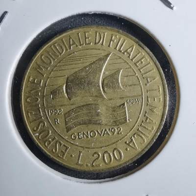 沼泽如烟--第851场 - 意大利1992年200里拉纪念币
