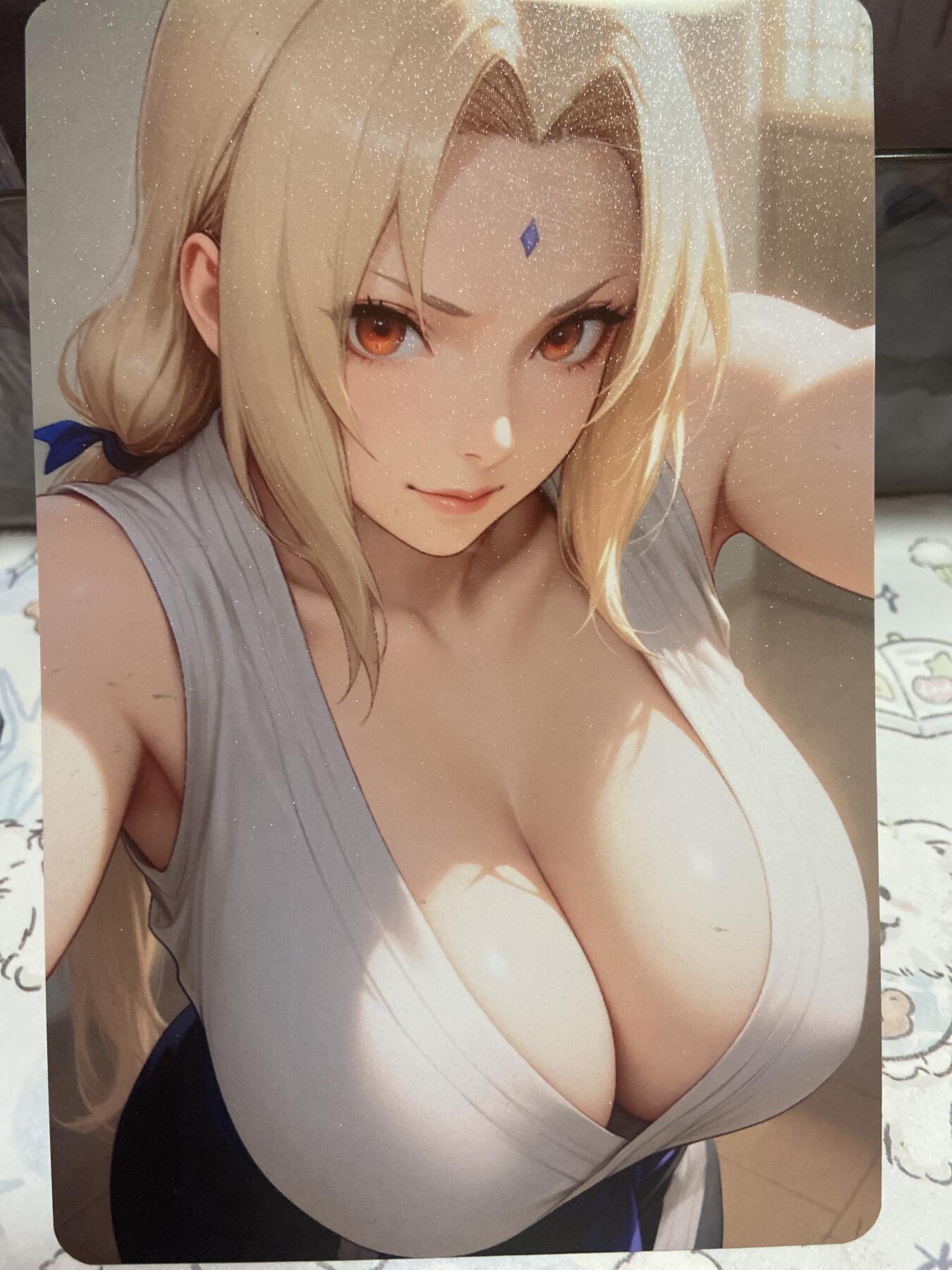 阳大大卡牌拍卖第73期（持续收拍品，周五晚上九点截拍，进群福利早知道） 火影忍者 纲手 大雷近身照 限定典藏 镜面大磁卡