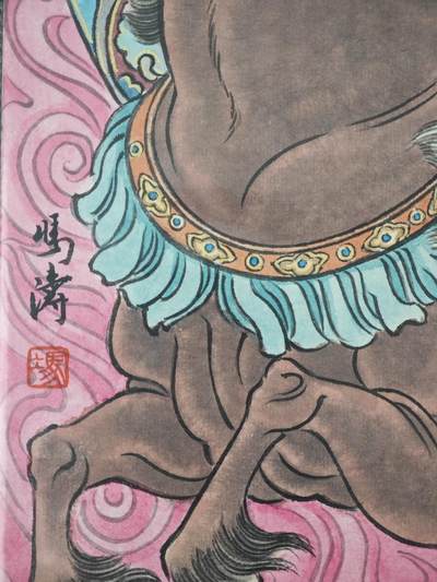 白泽拍卖卡牌手绘专场第28期（细雨生寒、寻梅闻香） 2025 冯涛手绘画 兔-扈三娘 尺寸：30cm*41.5cm  冯涛亲签