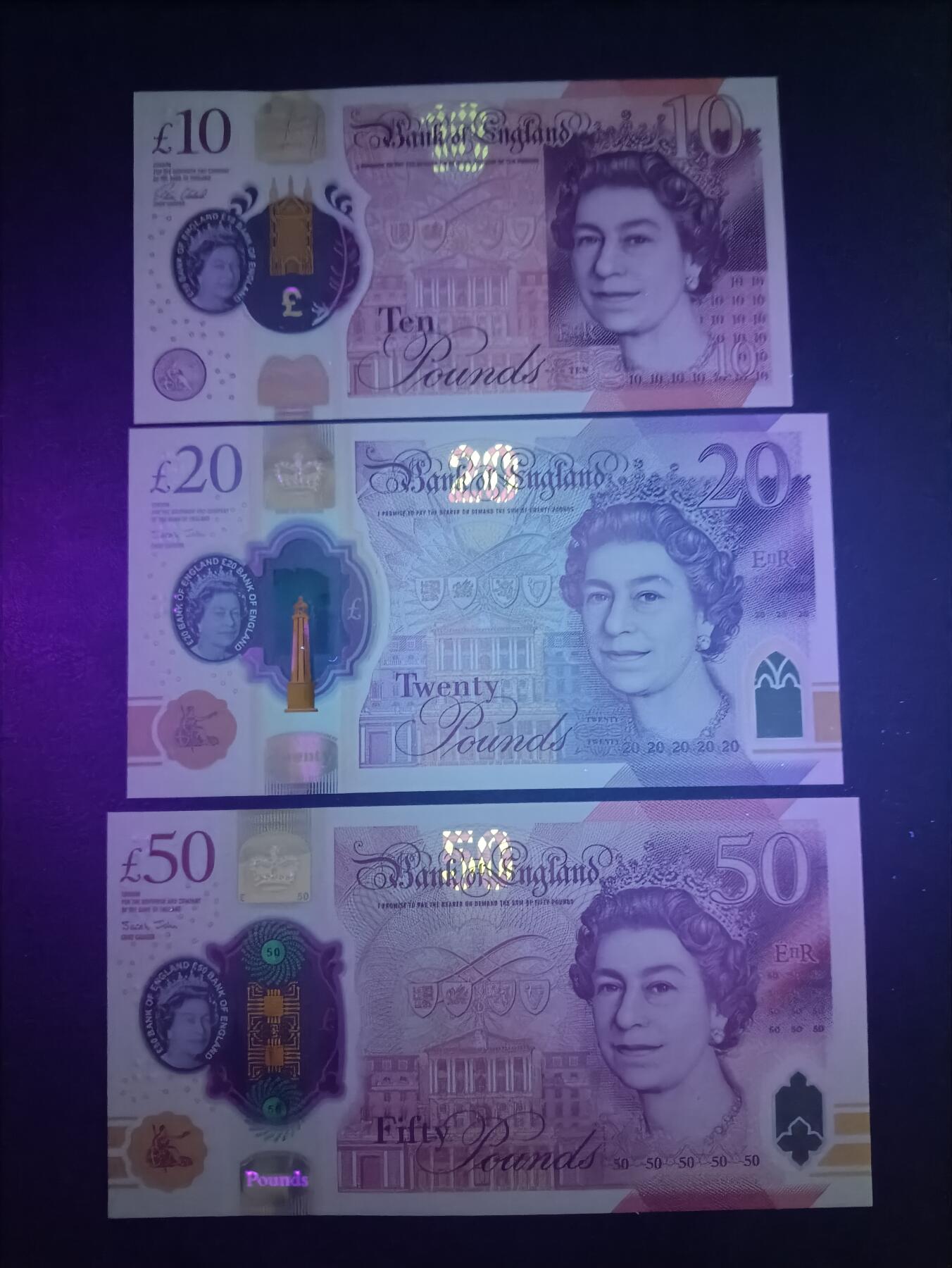 2025九月第四期（总194期） 英格兰G序列10+20+50镑UNC—UNC-
