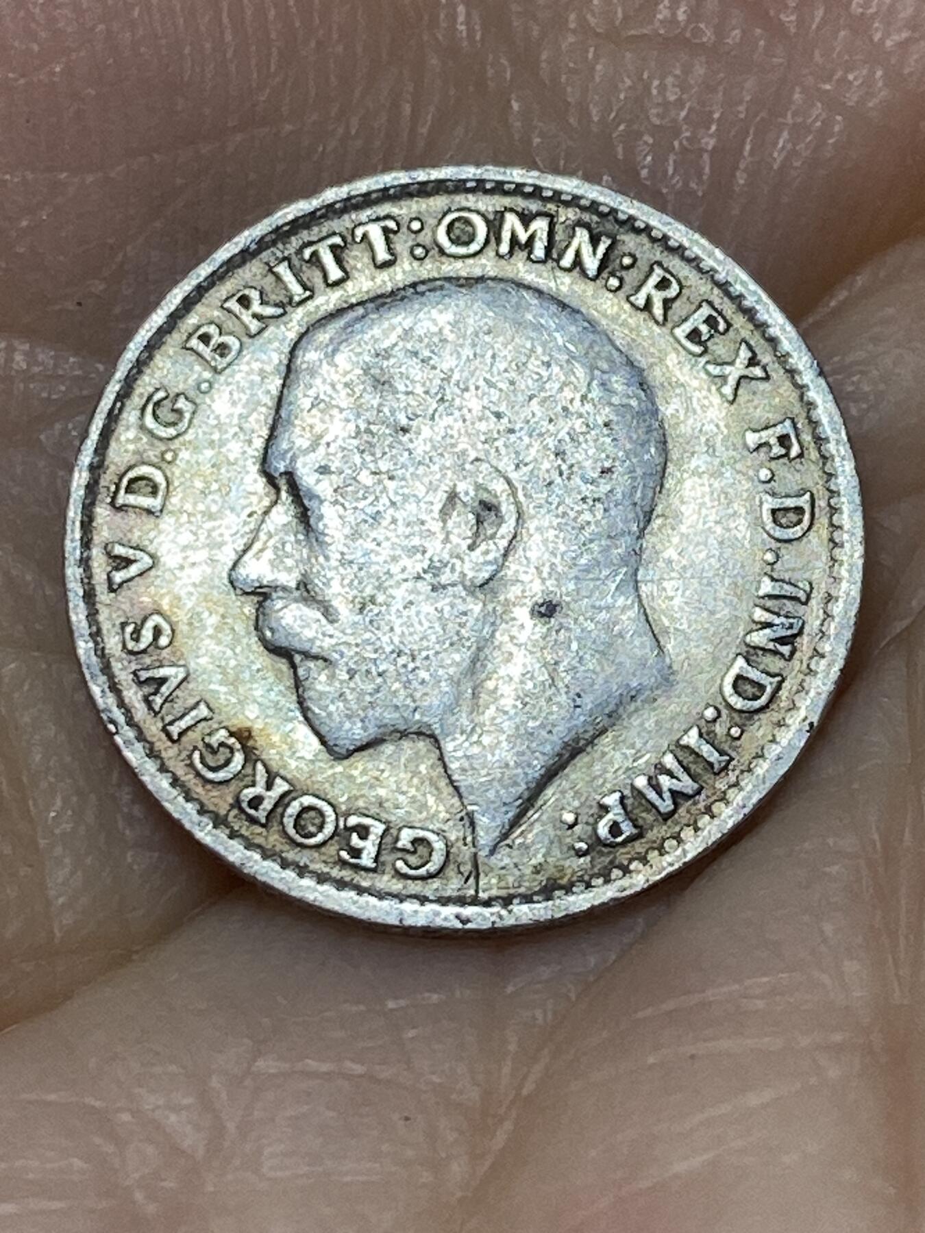 2025年第九十七场(总第一百二十三场）外国好品散币(免佣金) 英国🇬🇧1919年3便士银币(乔治五世第一版，925高银)