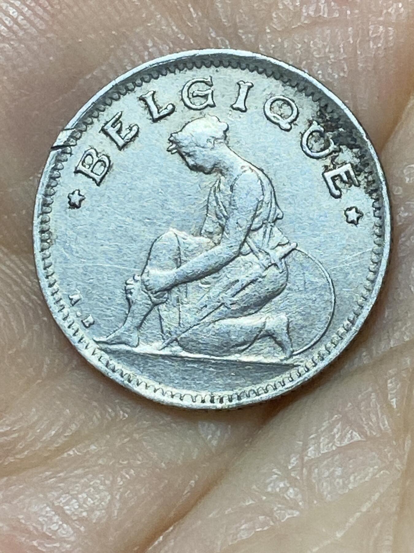 2025年第九十七场(总第一百二十三场）外国好品散币(免佣金) 比利时🇧🇪1928年50分(阿尔贝一世时期，法语版)
