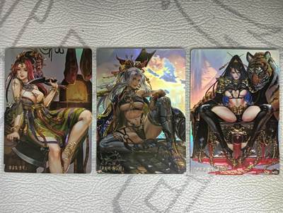 花开卡拍第40期（9月28号周日截拍，品控勿拍!!!拍品不寄存，运费5元，自制卡难免瑕疵，可能存在轻微撞角爆边等出厂瑕疵，品控介意勿拍！） - 卡玩帕克水浒姬 全息镭雕 曹正陶宗旺雷横 3张