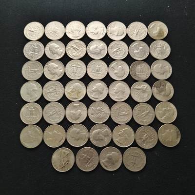 【全场包邮】纯粹捡漏拍463场-大量精品持续更新 - 【批量】美国各年份华盛顿25分46枚一组