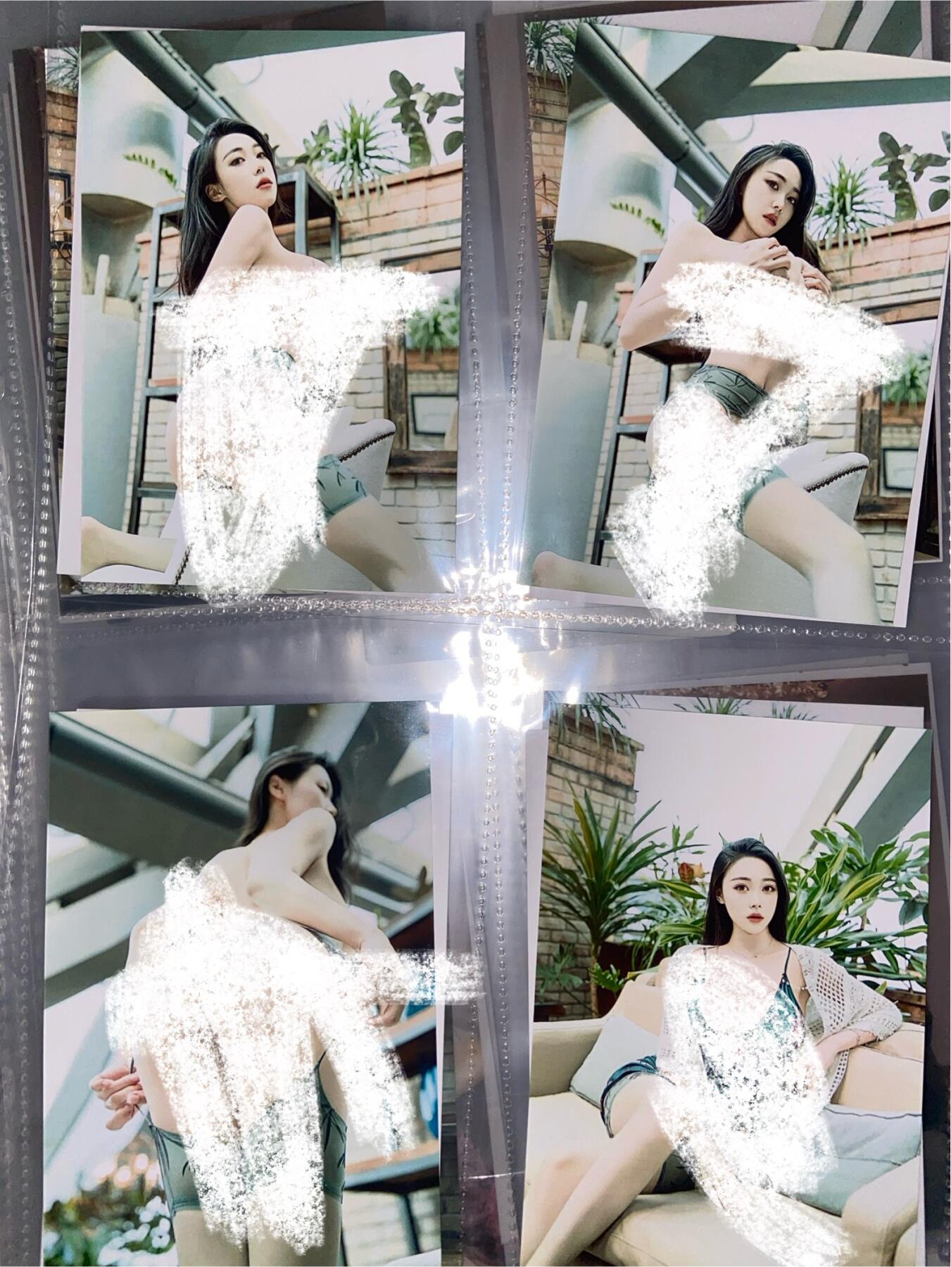 阳大大卡牌拍卖第73期（持续收拍品，周五晚上九点截拍，进群福利早知道） 绿色情趣内衣美女写真 全套21张 A4大纸卡 带卡页