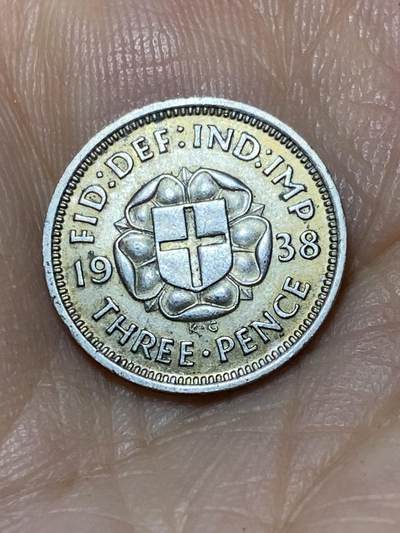 2025年第九十七场(总第一百二十三场）外国好品散币(免佣金) - 英国🇬🇧1938年3便士银币(乔治五世第一版，500银)