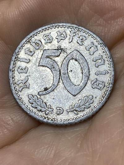 2025年第九十七场(总第一百二十三场）外国好品散币(免佣金) - 德意志第三帝国1940年50芬尼(第三版，D标，慕尼黑造)