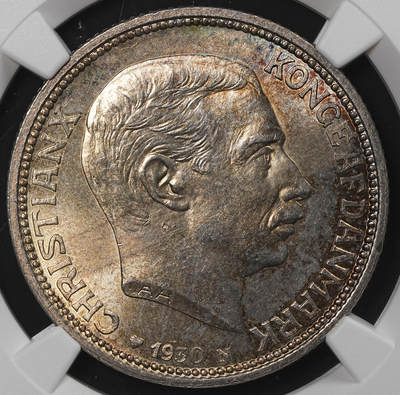 修遠堂世界钱币第八十六期 - NGC MS64 1930年丹麦国王60大寿纪念2克朗银币