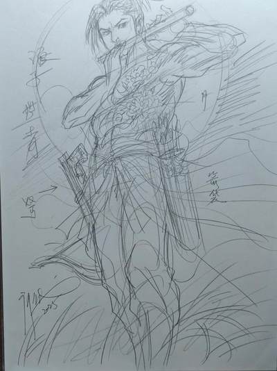 白泽拍卖卡牌手绘专场第25期 - 2025 水浒传 廖福成手稿 浪子燕青  廖福成亲签