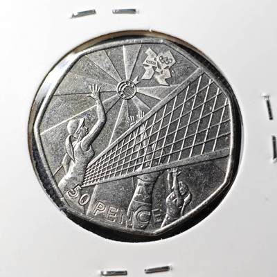 KK钱币收藏小铺 第349场 2月预留时间 周末发货 -  2012英国50便士 奥运纪念币