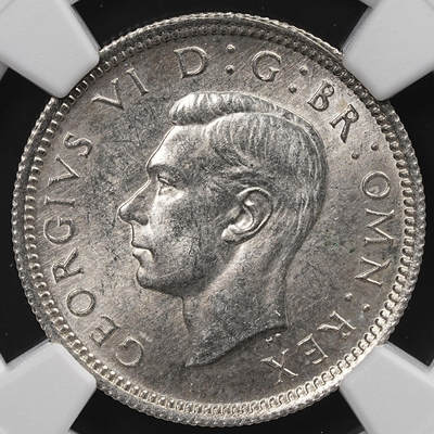 修遠堂世界钱币第八十六期 - NGC MS63 1946年英国6便士银币