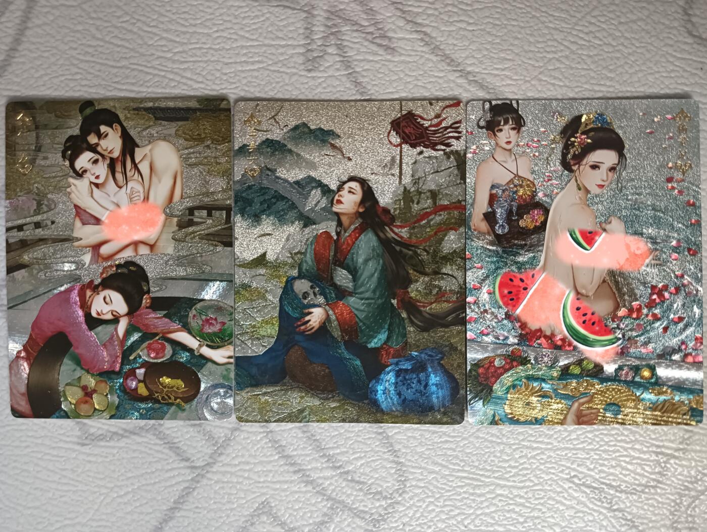 花开卡拍第40期（9月28号周日截拍，品控勿拍!!!拍品不寄存，运费5元，自制卡难免瑕疵，可能存在轻微撞角爆边等出厂瑕疵，品控介意勿拍！） 1、卡玩帕克传奇绘鉴 第一弹粗闪3张
