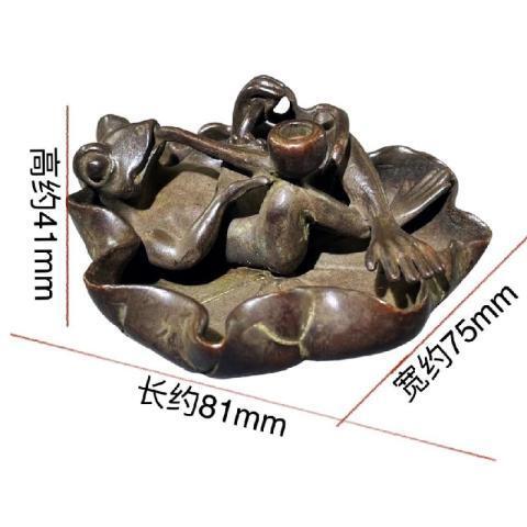 听雨轩 杂相4 荷叶呱呱来财青蛙香插摆件
