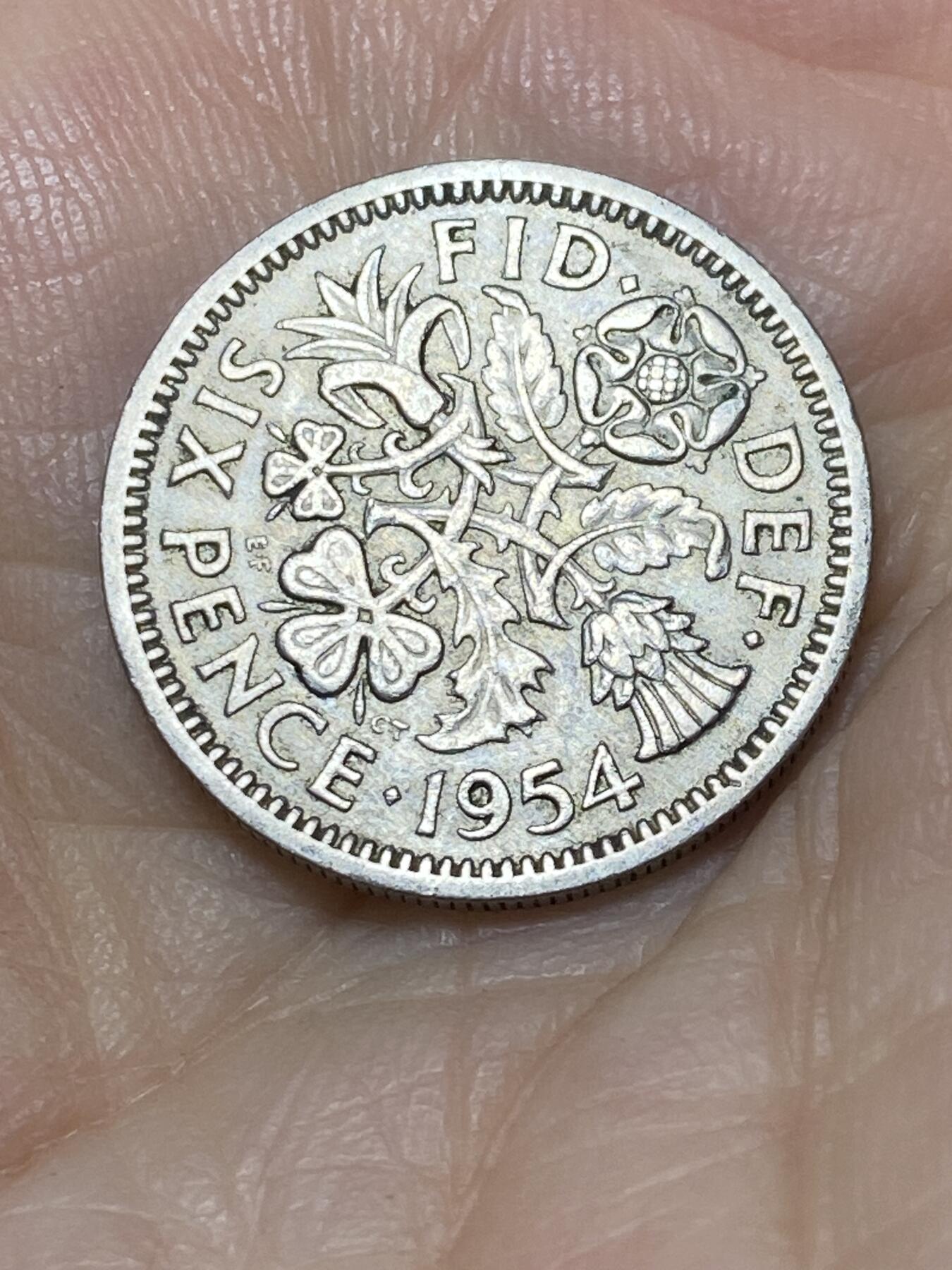 2025年第九十七场(总第一百二十三场）外国好品散币(免佣金) 英国🇬🇧1954年6便士(伊丽莎白二世青年桂冠，第二版首发年)