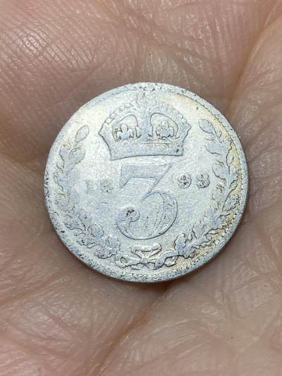 2025年第九十七场(总第一百二十三场）外国好品散币(免佣金) - 英国🇬🇧1893年3便士银币(维多利亚女王老年披纱，首发年，925高银)